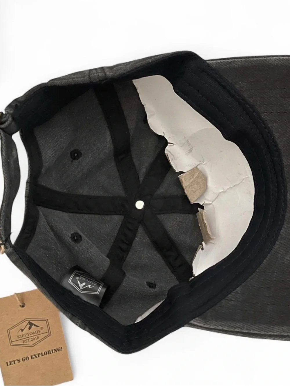 Black Washed Cotton Dad Hat Baseball Cap Adjustable Vintage Distressed NWT